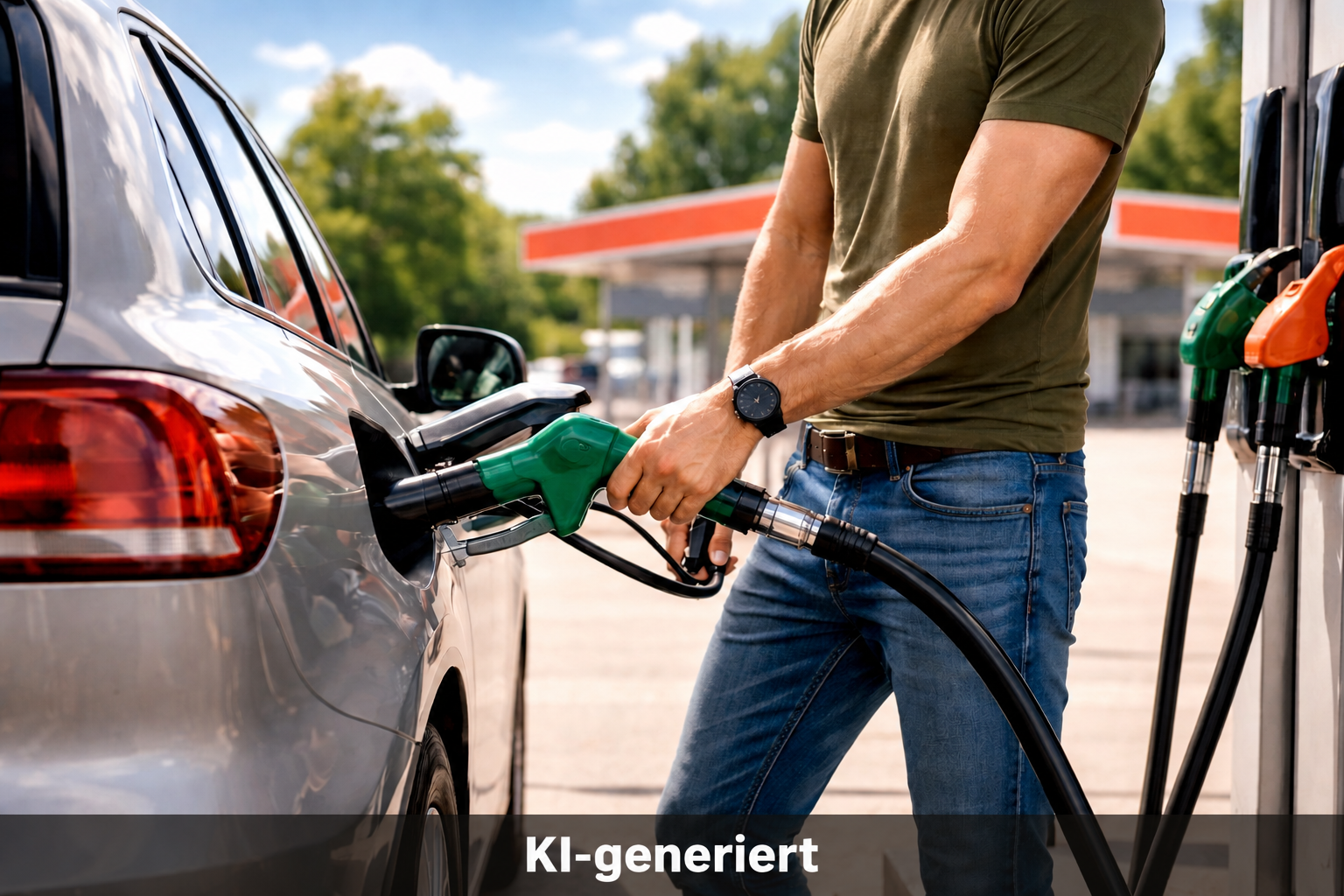 Person tankt Auto – comparateur-carburant.fr